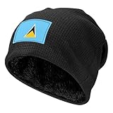 Design et style : ce chapeau noir dispose d'une texture en tricot gaufré avec des imprimés partiels du drapeau de Sainte-Lucie, améliorant son attrait visuel et se fondent facilement dans n'importe quelle garde-robe élégante. C'est un choix idéal pour l'automne et l'hiver, adapté pour les hommes et les femmes, et facile à coordonner pour les couples