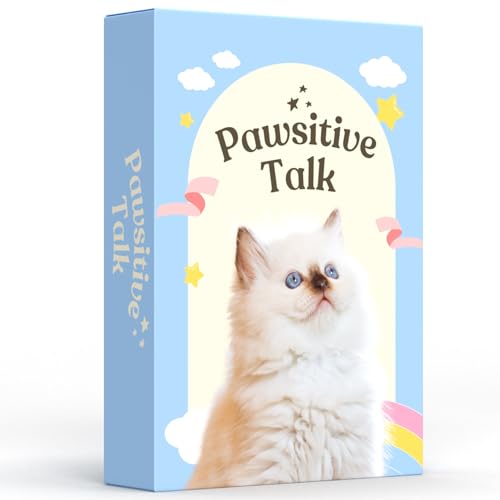 CATCHYOURDREAMS Pawsitive Talk - 50 Mindfulness Converstion Starter Cards for Kids Children and Parents - Meaningful Conversations on Emotions and Wellness