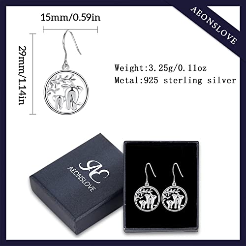 Aeonslove Sterling Silver Elephant Earrings Elephant Drop Dangle Earingings Elephant Gifts For Women #TOP6
