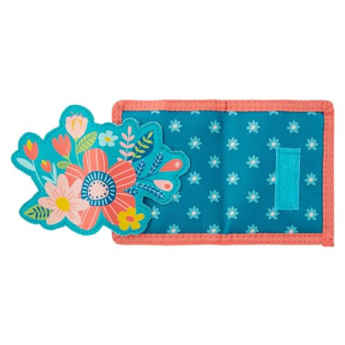 Image of Stephen Joseph, Kids Wallet, Tri-Fold Bi-Fold Wallet for Boys & Girls with Zipper Coin Pocket, Durable Polyester Small Wallet for Kids, Cute Designs for School & Travel, Turquoise Floral