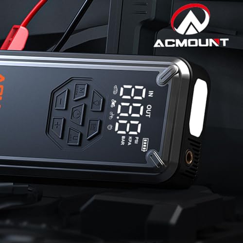 Acmount W160 Jump Starter, 3000A Car Jump Starter With Tire Inflator Portable Air Compressor, 150Psi Tire Inflator With Lcd Display, 12V Car Battery Booster Pack thumb #6