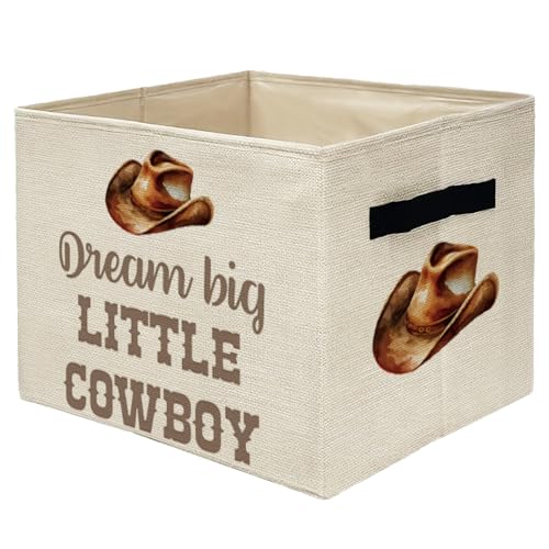 ATBWGT Western Cowboy Nursery Storage Bins Box, Toybox for Boys,