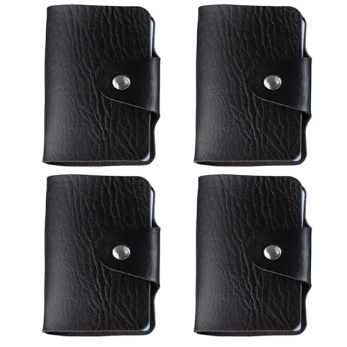 Image of Kraptick Pocket Cards Holder - Compact Lightweight Wallet for Credit and Debit Cards, Multi-Functional Card Organizer, Durable Card Carrier with 16 Slots for Easy Access & Storage (Black) (Pack of 4)