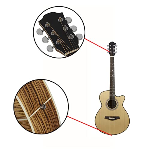MEIeynt Épicéa Acoustic Acustica Guitar Cutaway pour Débutants Étudiants Enfants avec Kit Avancé Droitier, 40 Pouces… - Les Beatles, Paul McCartney, John Lennon, RIngo Starr, George Harrison MEIeynt Épicéa Acoustic Acustica Guitar Cutaway pour Débutants Étudiants Enfants avec Kit Avancé Droitier, 40 Pouces… – Image 7