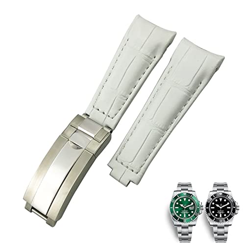 Bracelet de montre en cuir de vachette 20 mm boucle coulissante