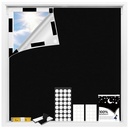 Flow fire Blackout Blinds Stick On 300 x 145 cm No Drill Blind