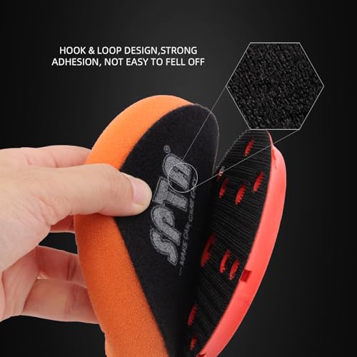 Image of SPTA PRO Orange Heavy-Cut Polishing Foam Pad, 1Pc 5 Inch 125mm Backing Plate Compound Buffing Polishing Sponge Pads for Car Buffer Polisher Compounding, Polishing and Waxing -SF501