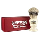 Commodore Best Badger Brush- Simpson Shaving Brushes - Faux Ivory Handle (X3 Best)