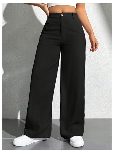 SOLY HUX Women's High Waisted Pants Straight Leg Casual Work Long Trousers4
