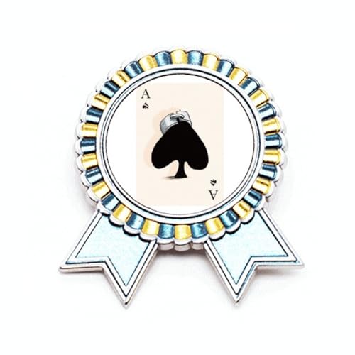 Broche As de Pique M en métal argenté pour veste et chapeau