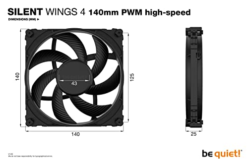 Image of be quiet! Silent Wings 4 140mm PWM High Speed 1900 RPM Premium Low Noise Cooling Fan | 4-Pin | BL097