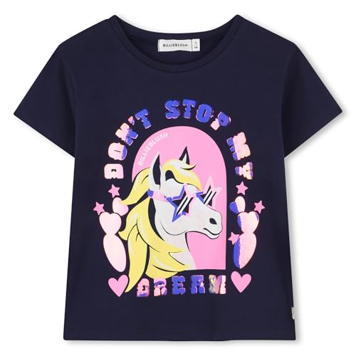 Billieblush U21630 T-Shirt für Mädchen, Indigo blau, 8 Jahre