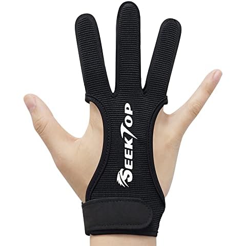Seektop Three Finger Leather Archery Gloves Cover