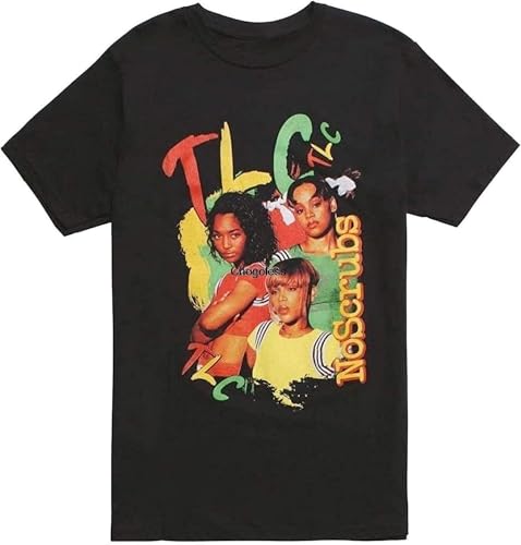 ETTUWSDFV TLC No Scrubs Photo t-Shirt BL Black Manches Courtes(Small)