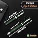 FPR Himalaya V2-Chrome Ultra Flex Nib Pen - Twist-Style Converter Filled Calligraphy Pens for Writing - Fancy Pens for Men & Women - Flex Fountain Pen w/Metal Clip & Cap Ring (Green Ebonite)