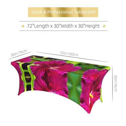 Housse extensible en élasthanne EdWal à fleurs d'hibiscus pour table 1m80