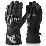 Iron JIA'S Gants Moto Hiver Hommes Homologué 3M Coton Imperméable CE Certifié Chaud Gants de...