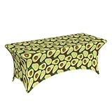 Novastar - Manteles de mesa para mesas rectangulares de 6 pies, color aguacate (1) manteles elásticos rectangulares, funda de mesa elástica de elastano ajustable para fiestas, banquetes, bodas y