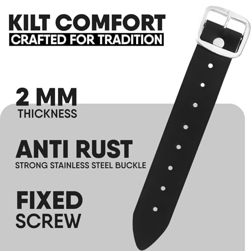 EZE Kilts Extension Straps Genuine Leather Kilts Belt Extender with Buckle - Customizable fit (Set of 3)3