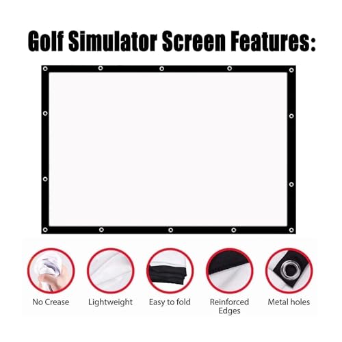 Toile de projection de golf pour garage et jardin avec écran d'impact 10x8