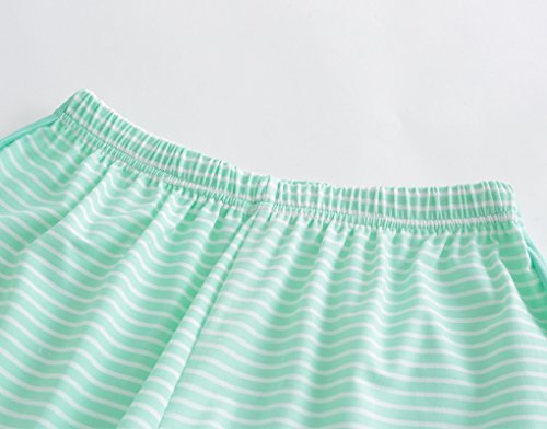 Myfav Big Kids Girls Sleeveless Sleepwear Hearts Shape Striped Pajama Nightgown (As1, Age, 14_Years, Green) #TOP5