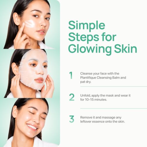 Image of PLANTIFIQUE Korean Sheet Mask, 5 Pack - Hydrating & Nourishing Face Masks with Aloe Vera, Ceramide NP and Hyaluronic Acid - Mascarillas Faciales