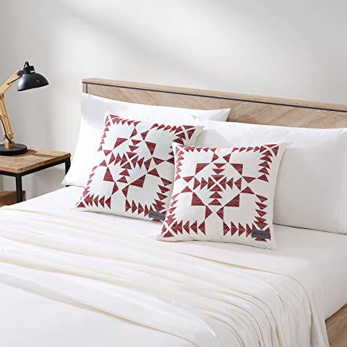Image of Eddie Bauer - Throw Pillow Cover Set, Cotton Home Decor, All Season Bedding (Arrowhead Red, 2 Piece)