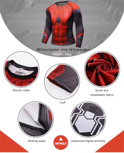 Men's Anime Long Sleeve Compression Shirt Workout Gym Top4