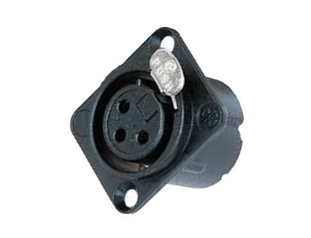 Neutrik NC3FD-LX-BAG 3-Pin XLR Female Chassis Panel Mount Black/Silver Contacts