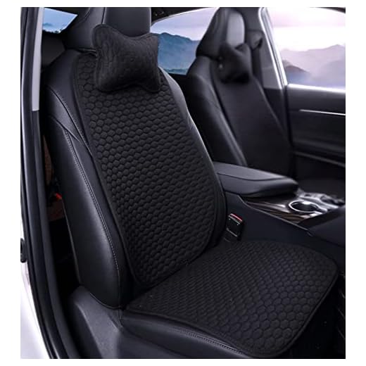 Hukimoyo 2in 1 Car Seat Cover Protector Mat for Driver Seat Cover Removable Car Back Seat Cover Cloth Breathable Non- Slip Car Seat Mat Protection Cover for Cars Fit for Most Cars (Black,Driver Seat)