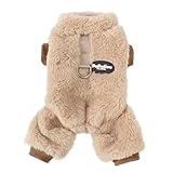 AmzBarley 犬の服 秋 冬 ロンパース シャツ パジャマ セーター フランネル ベルベット Dカン付き 犬 服 ロンパース 柔らかい 防寒 暖かい ふわふわ もこもこ つなぎ ドッグウェア フリース 犬服 小型犬 服 冬 ルームウェア お出かけ 散歩 抜け毛対策 小型犬 中型犬 犬服 猫服 ペット服