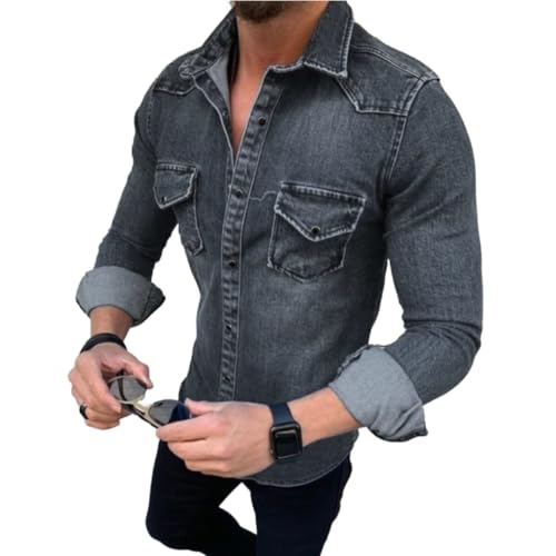 Chemise en denim slim homme idéale pour un look urbain casual