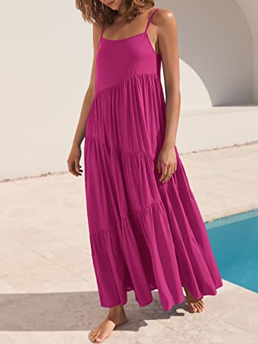 Image of ANRABESS Women Summer Casual Loose Sleeveless Sundress Spaghetti Strap Flowy Boho Linen Beach Vacation Maxi Long Dress