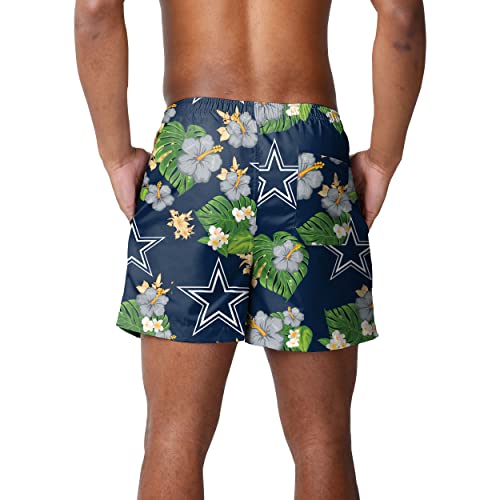 Image of FOCO NFL Mens NFL Team Logo Floral Hawaiian Swim Suit Trunks