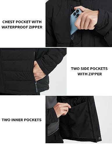 Image of Lesmart Men Down Jacket Puffer Winter Jacket with Hooded Packable Lightweight Windproof Insulated Warm Coat