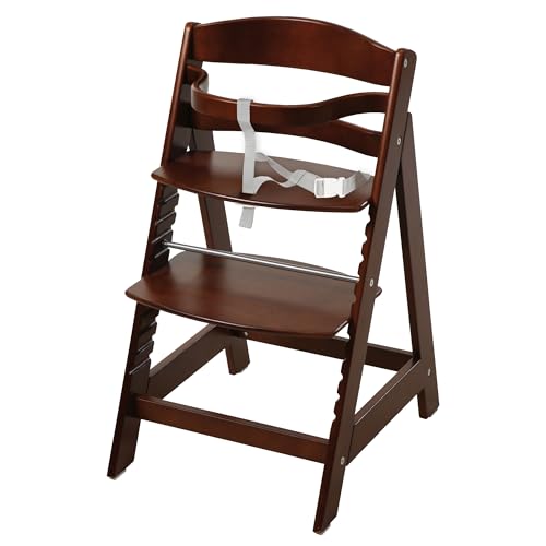 roba Trona Evolutiva de Madera Marron Sit Up III, Altura Ajustable, de 6 Meses, Soporta 70 kg, Silla Resistente para Bebés con Barra de Seguridad