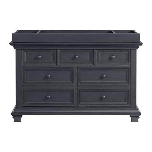 Image of Oxford Baby Weston Changing Topper for 7-Drawer Dresser, Midnight Slate