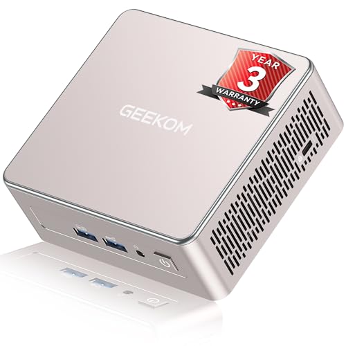 GEEKOM A5 2025 Edition Mini PC with AMD Ryzen 5 7430U, 3-Year Coverage, 16GB RAM & 512GB M.2 NVMe SSD, Windows 11 Pro Desktop Computer Support 8K UHD/Wi-Fi 6/Bluetooth 5.2/USB 3.2/SD Slot
