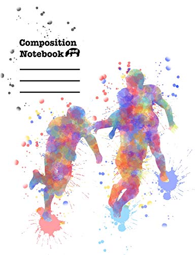 Composition Notebook: College Ruled Lined Pages - American Football Themed Color Cover - Book #5
