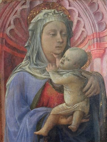 Cuadro en lienzo Dama col Bambino de Fra Filippo Lippi, impresión decorativa de oficina 60x90cm