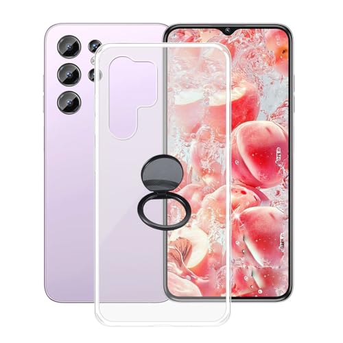 Coque Oukitel C1 antichoc transparente en silicone TPU flexible avec anneau rotatif SH10
