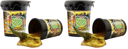 Magic Slime DINOREX Lodo mágico para niños Arcilla en Lata 150 g de Oro con Figura de Dinosaurio 15483, Color/Modelo Surtido (Paquete de 2)