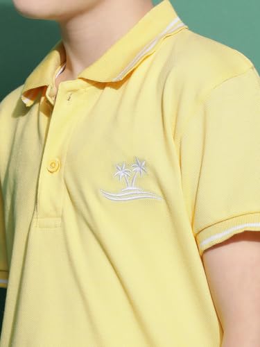 Image of Li'l Tomatoes Boys Pique Polo T-Shirt | Half Sleeve Casual Summer Wear | Soft & Breathable | 9-16 Years
