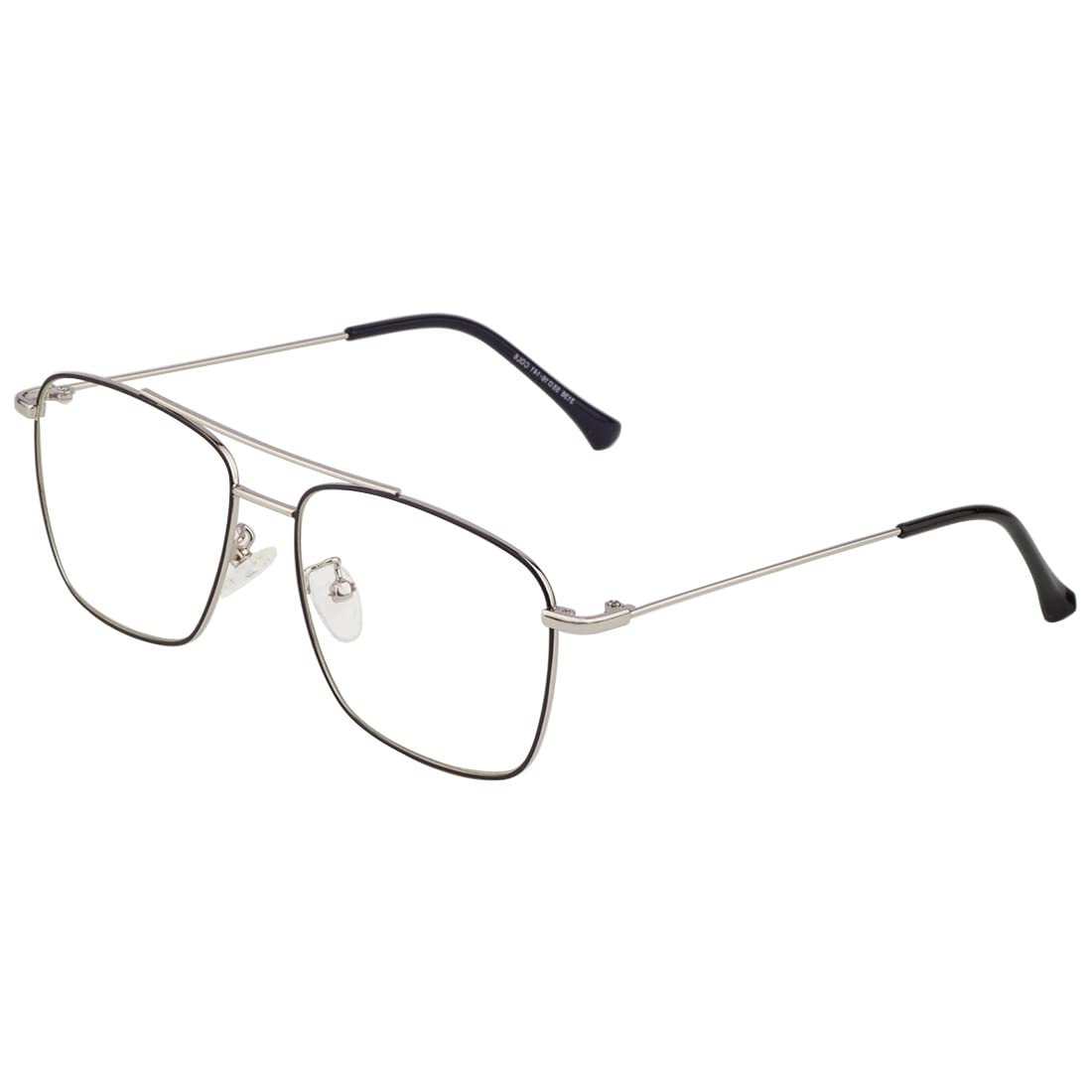 Roshfort Eyeglasses For Men Women Spectacle Frames Light Weight Blueray Block Eye Protection Glasses For Computer Zero Power Bluecut lens Rectangular Medium Size M-3136 Frame (Silver Black, B-2) (B09LJ2XD1X) Amazon Price History, Amazon Price Tracker