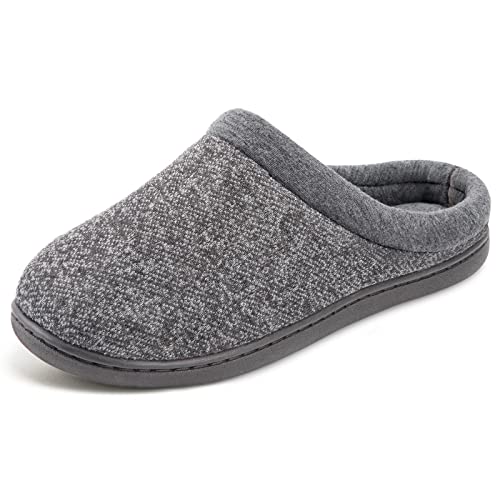 Women s Comfort Slip On Memory Foam Slippers French Terry Lining House Slippers w Durable Sole (Medium 7-8 B(M) US, Light Gray)