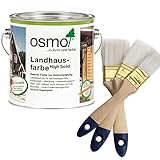 Osmo Spar-Set Landhausfarbe 2,5l + Pinsel-Set 3-teilig (Zeder/Rotholz)