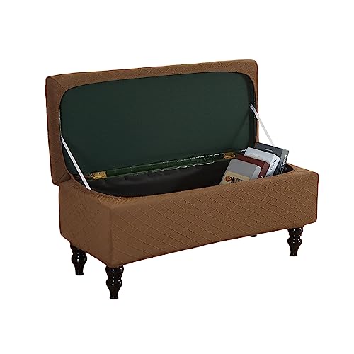 Image of FUANGUI Ottoman Cover Stretch Storage Ottoman Bench Slipcover Printed Folding Storage Bench Ottoman Cover Footrest Stool Slipcover Footstool Protector Cover with Elastic Bottom, Large