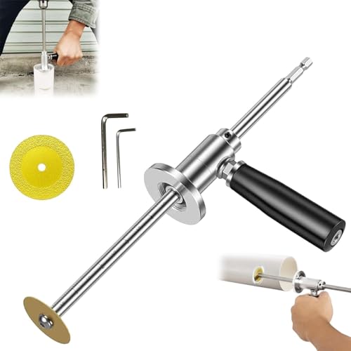 Inside Pipe Cutter for PVC Pipe, Internal/Inside PVC Pipe Cutter with Adjustable Depth Setting, Steel Pipe Cutter with Diamond Grit Cutting Wheel and Handle, for 1-1/2 Inch to 8 Inch PVC Pipe(1 Pc)