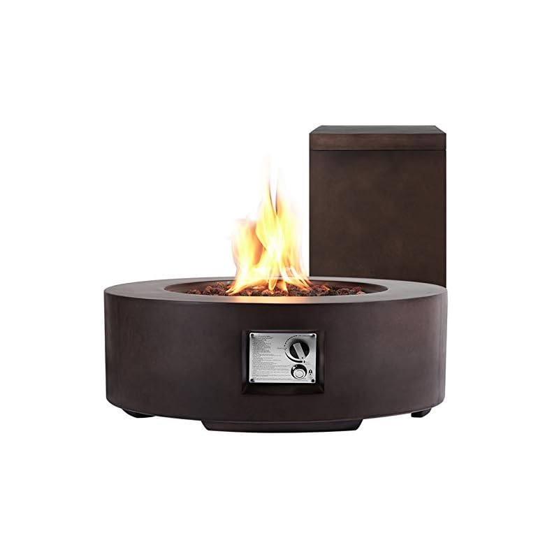 ECOTOUGE 2Piece Outdoor Propane Firepit Table Set with Tank Table, 30