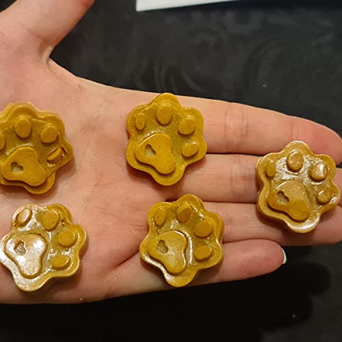 Collory Medium Pfoten (3cm) Silikon Backmatte, Hunde Tatzen, Backform für DIY Hundekekse und Leckerlis, Knochenbackform, Pralinenform, Schokoladenform, Antihaftend und Lebensmittelecht (BPA-Frei)